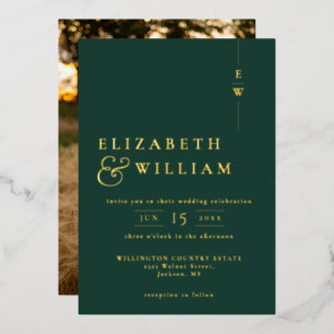 Monogram Photo Wedding Emerald Green And Gold
