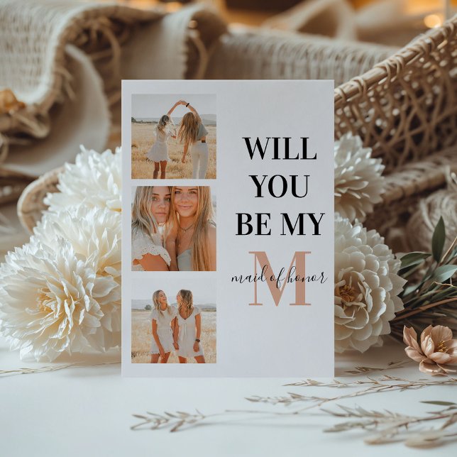 Monogram Photo Will You Be My Maid of Honour? (Creator Uploaded)