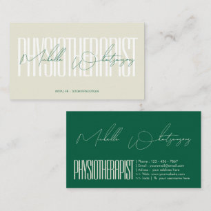 Monogram PHYSIOTHERAPIST modern script Business Card