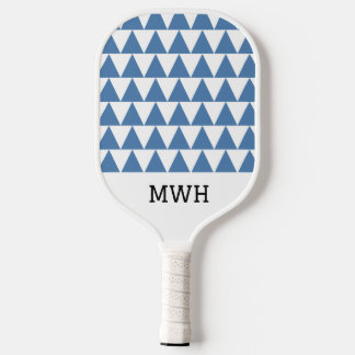 Monogram Pickleball Paddle – Grey Blue Triangle