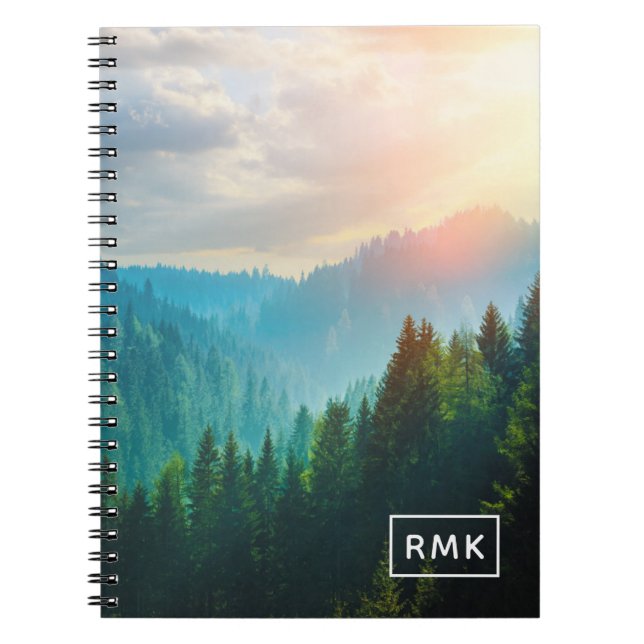 Monogram | Pine Forest in the Dolomites, Italy Notebook (Front)
