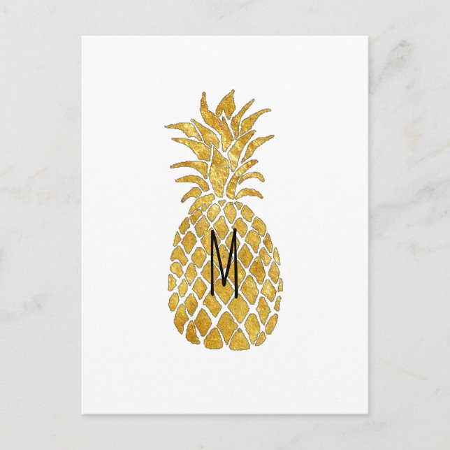 monogram pineapple graphic postcard (Front)
