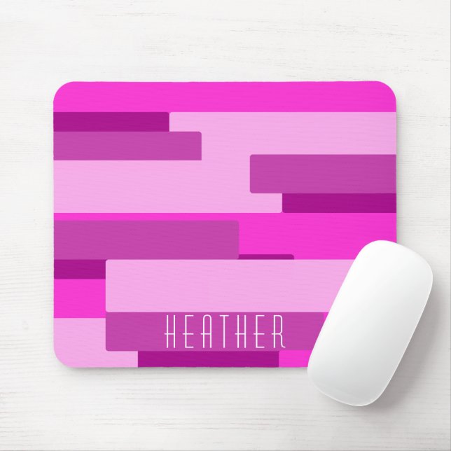Monogram Pink Abstract Mouse Pad (With Mouse)