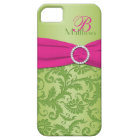 Monogram Pink and Green Damask iPhone 5 Vibe