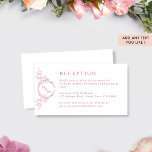 Monogram Pink and White Wedding Reception Enclosure Card<br><div class="desc">Add any information you need with this beautiful insert cart. Ability to add any title and text so you can use it for wedding reception details, wedding websites, or anything else you like! Design with a beautiful pink botanical monogram with the couple's initials.Part of our "Mauve Pink Watercolor Botanical Monogram...</div>