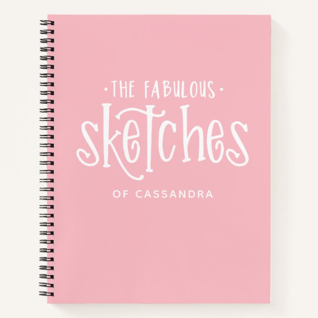 Monogram Pink Artist Sketchbook Notebook (Front)