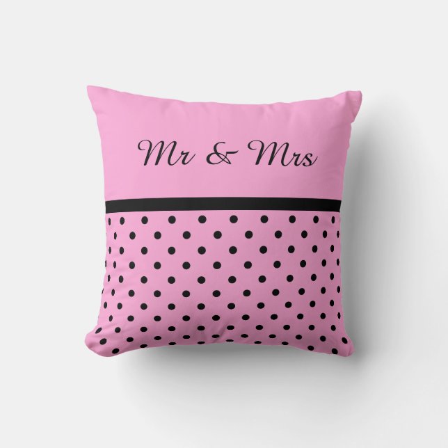 MONOGRAM PINK BLACK SPOT Cushion Pillow (Front)