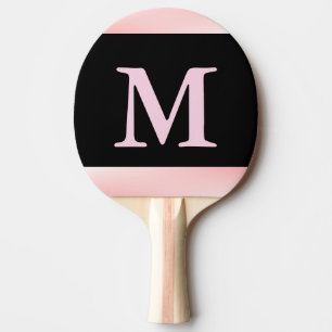 Monogram Pink Black Stripe Ping Pong Paddle