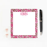 Monogram Pink Block Print, Floral Notepad<br><div class="desc">Customise this notepad with initials for a truly custom look!</div>