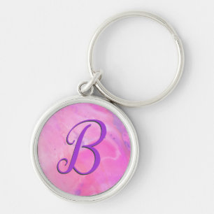 Monogram Pink Chem 5 Script Key Ring