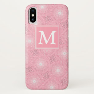 Monogram pink circles pattern Case-Mate iPhone case