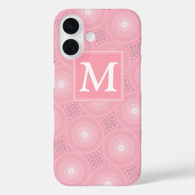 Monogram pink circles pattern Case-Mate iPhone case (Back)