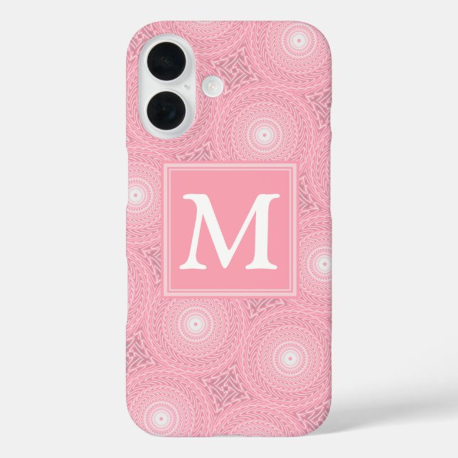 Monogram pink circles pattern Case-Mate iPhone case (Back)