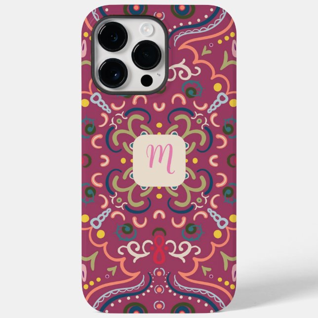 Monogram Pink & Colourful  Case-Mate iPhone Case (Back)