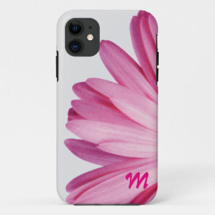 Monogram Pink Daisy Petals - Super Cute iPhone 11 Case