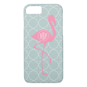 Monogram Pink Flamingo + Quatrefoil Case-Mate iPhone Case