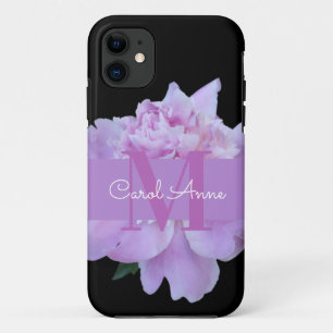 Monogram Pink Flower Classic Black Case-Mate iPhone Case