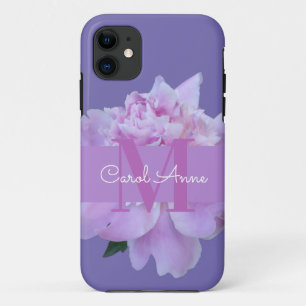 Monogram Pink Flower Classic Purple Case-Mate iPhone Case