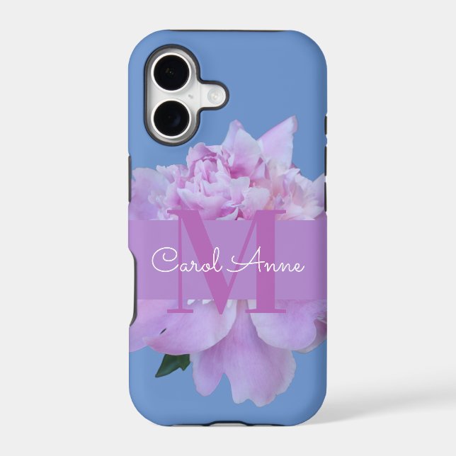 Monogram Pink Flower Soft Blue (Back)