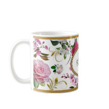 Monogram Pink Flowers