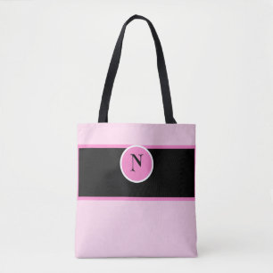 Monogram Pink Girly Pretty Custom Tote Bag