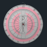 Monogram Pink Grey Dart Board<br><div class="desc">Here is a fun way to express your personal style. Design offers a modern pink, grey, and silver look. You can choose your own letters. Use the template to personalise.</div>