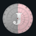 Monogram Pink Grey White Girly House Party Dartboard<br><div class="desc">Monogram Pink Grey White Girly House Party Dart Board is a great way to show some entertainment for your guests! This is a great idea to give as a personalised gift to anyone who likes to play darts. Change the colours if you'd like. ● CLICK CUSTOMIZE TO CHANGE MONOGRAM LETTER...</div>