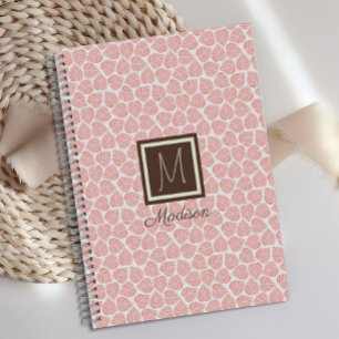 Monogram Pink Leaf Planner