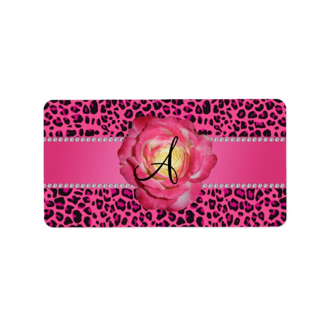 Monogram pink leopard pink rose label (Front)