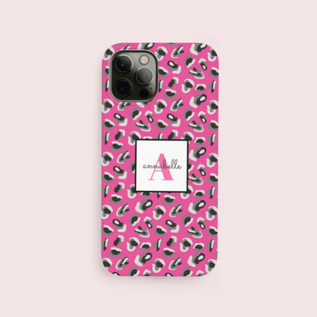 Monogram Pink Leopard Print Pattern Personalised (Creator Uploaded)