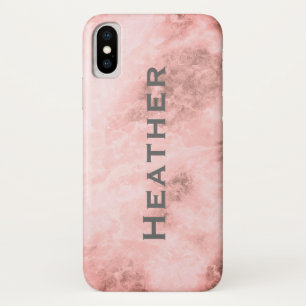 Monogram Pink Marble Background Case-Mate iPhone Case