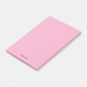 Monogram Pink Modern Script Minimalist Custom Post-it Notes
