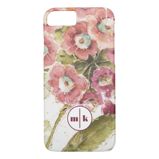 Monogram | Pink Primrose Case-Mate iPhone Case (Back)