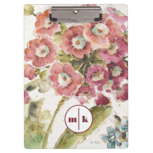 Monogram Pink Primrose Clipboard
