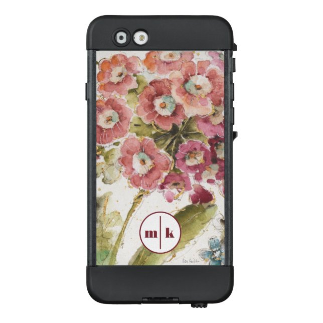 Monogram | Pink Primrose LifeProof iPhone Case (Back)