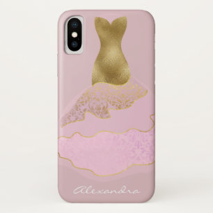 Monogram Pink - Rose Gold Foil Girly Dress Case-Mate iPhone Case