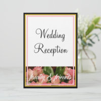 Monogram Pink Roses Wedding Family Friends