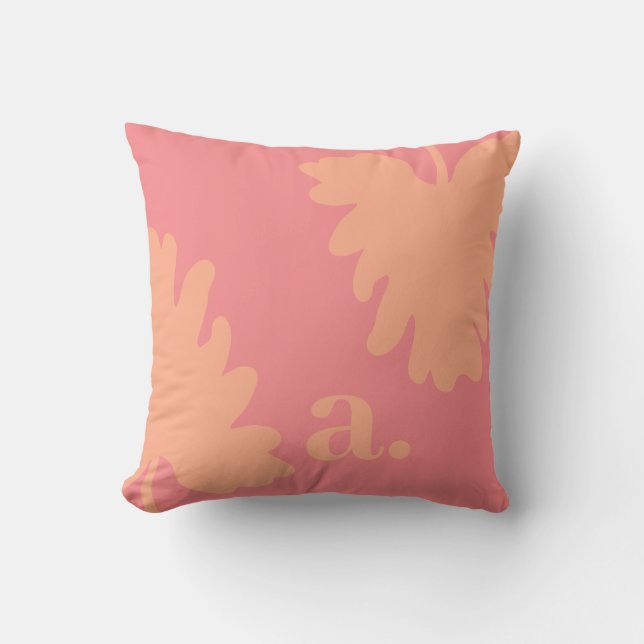 Monogram Pink Throw Pillow (Front)