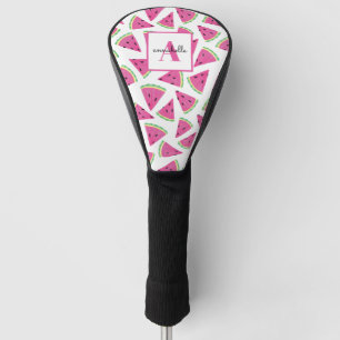 Monogram Pink Tropical Watermelon Pattern Golf Head Cover