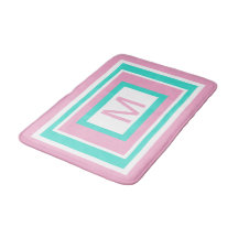 Monogram Pink Turquoise Geometric
