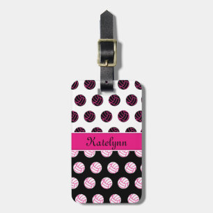 Monogram Pink Volleyball Luggage Tag