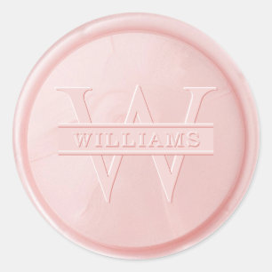 Monogram Pink Wax Seal Sticker
