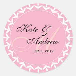 Monogram pink wedding seal