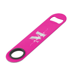 Monogram Pink White Silver Personal