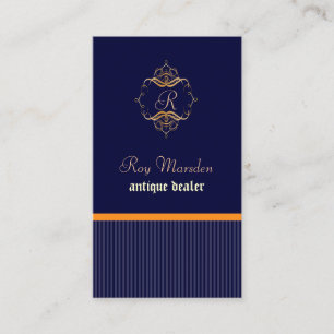 Monogram+pinstripes/DIY background Business Card