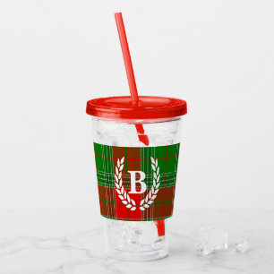 Monogram Plaid Acrylic Tumbler