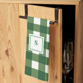 Monogram Plaid Gingham Tea Towel