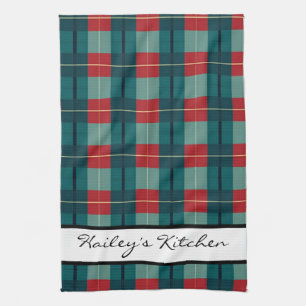 Monogram Plaid Tea Towel