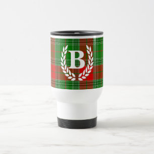 Monogram Plaid Travel Mug