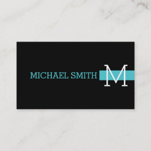 Monogram Plain Black Modern Sea Serpent #2 Business Card